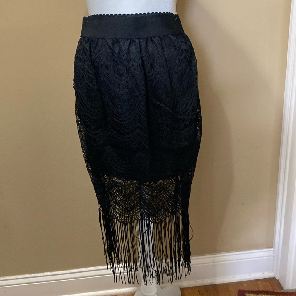 OFZ Fashion Lace black mini skirt with frills